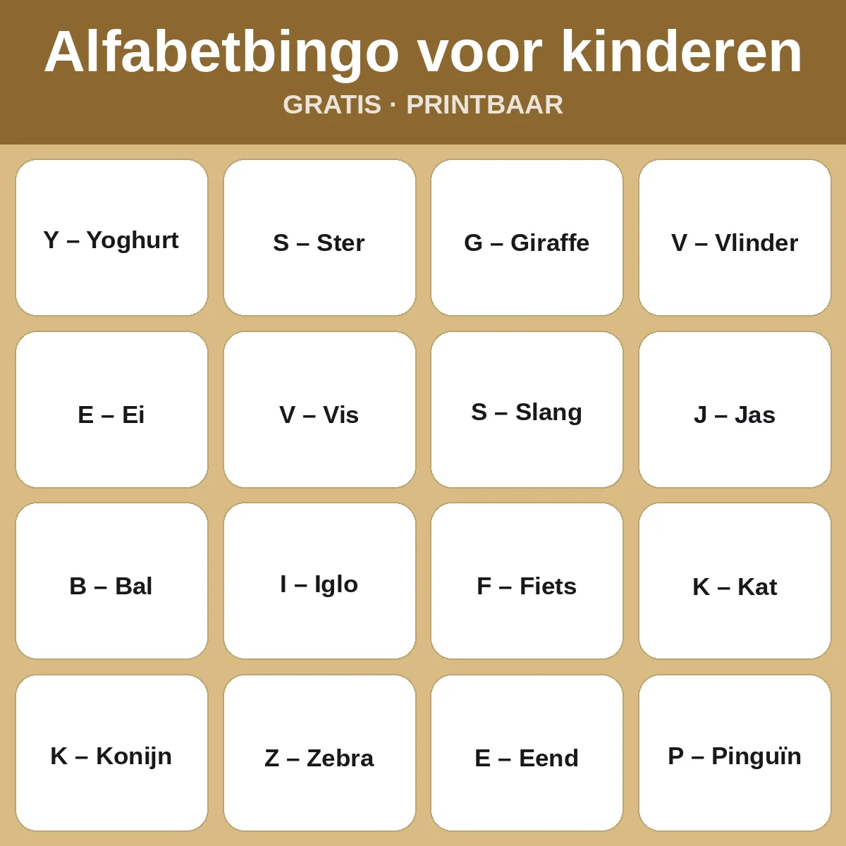 Alfabetbingo voor kinderen – gratis bingo om te printen voor kinderen