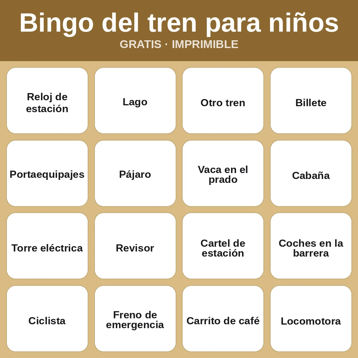 Bingo del tren para niños – bingo gratis para imprimir para niños