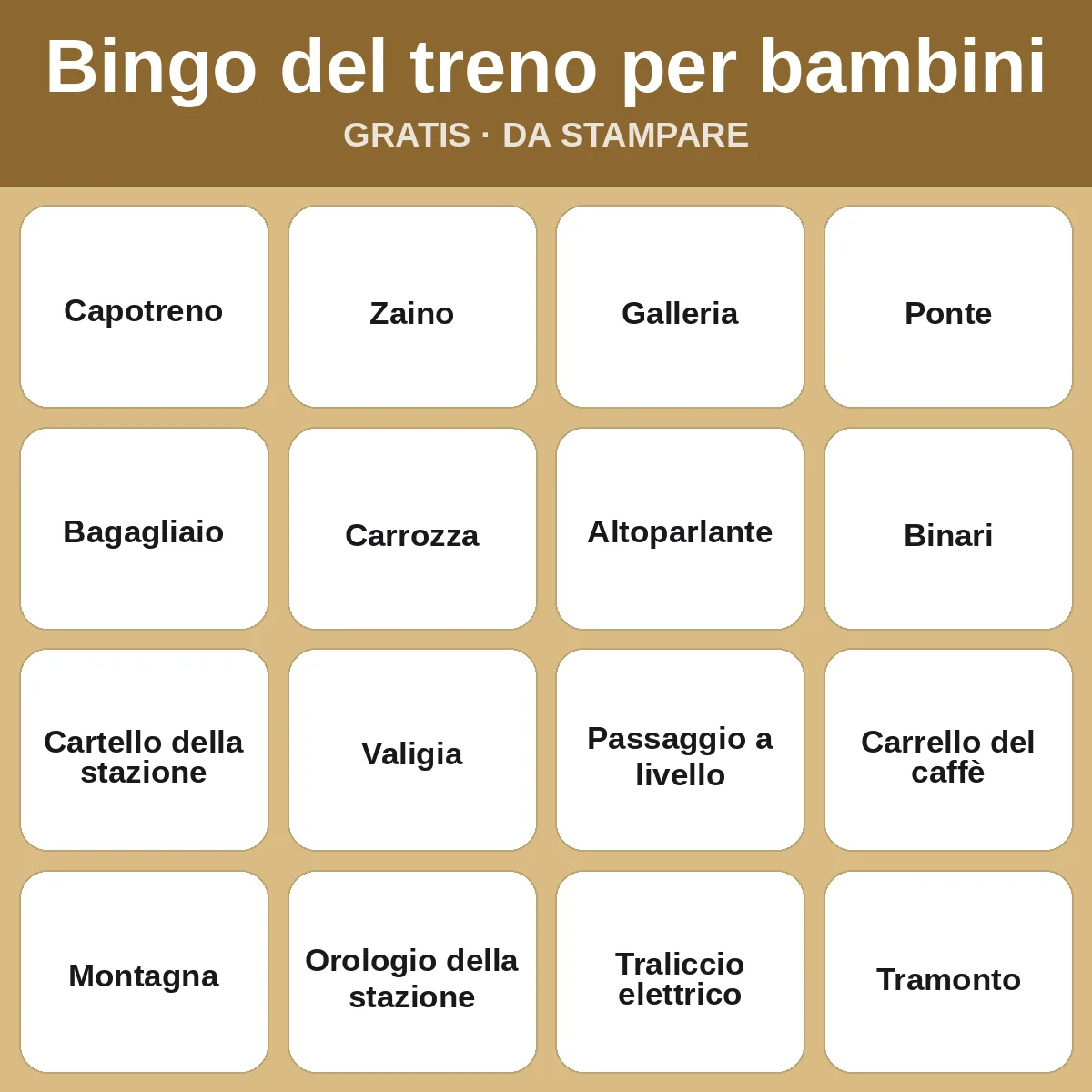 Bingo del treno per bambini – bingo gratis da stampare per bambini