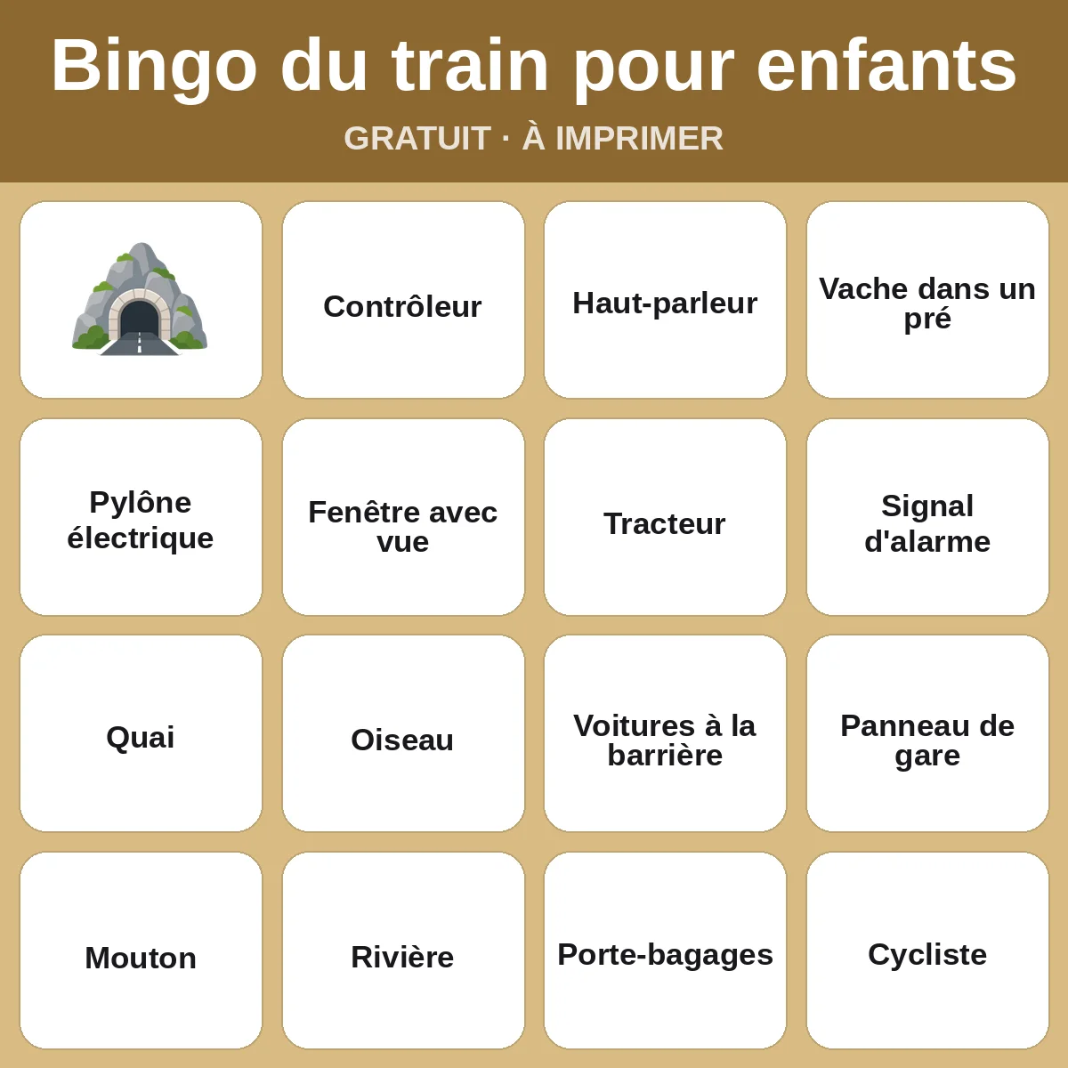 Bingo du train pour enfants – bingo gratuit à imprimer pour enfants