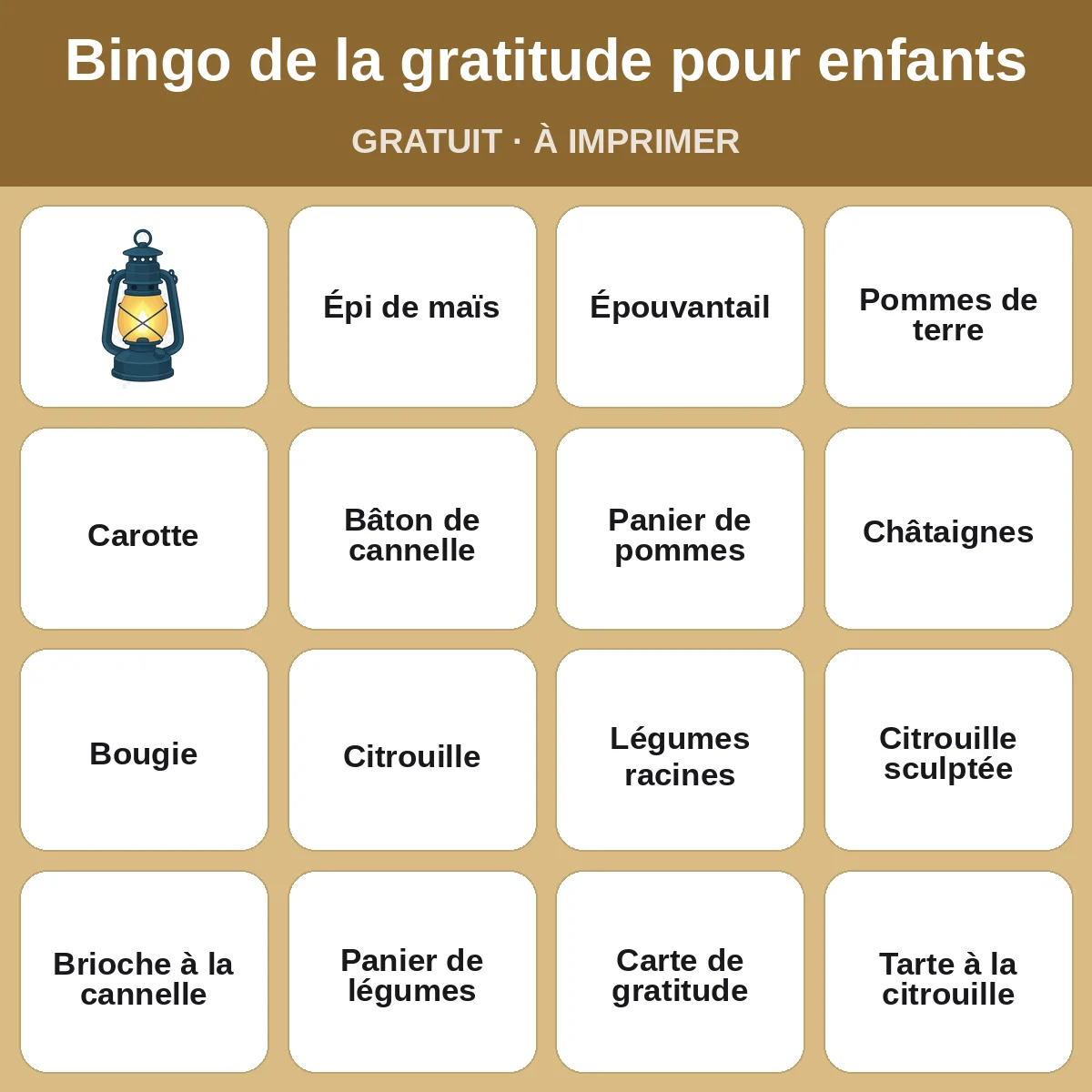 Bingo de la gratitude pour enfants – bingo gratuit à imprimer pour enfants