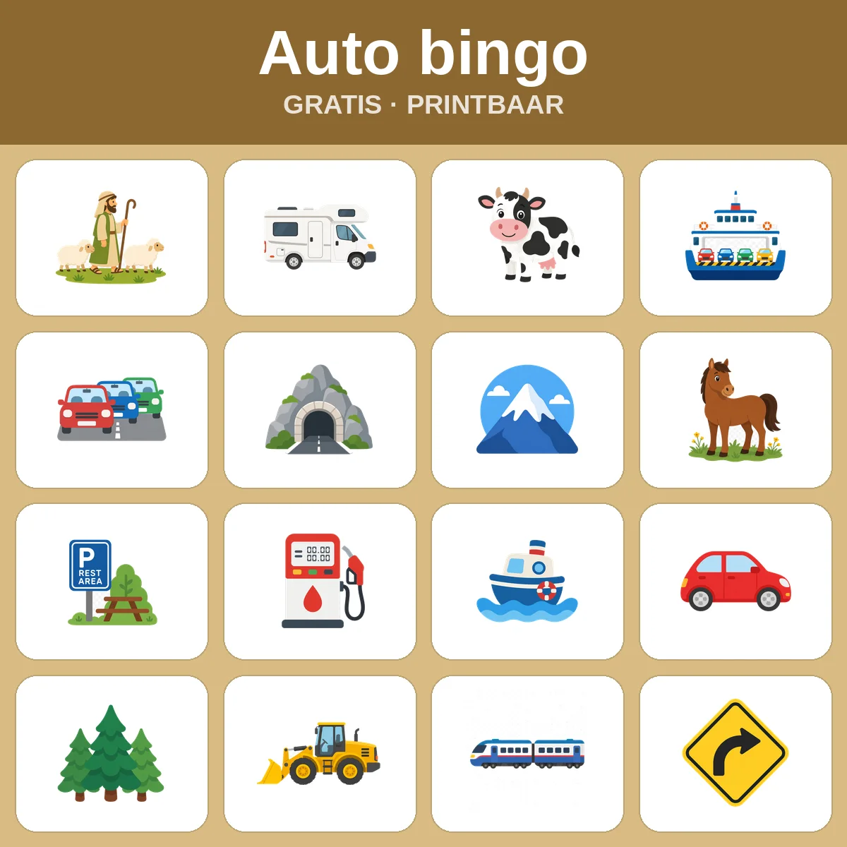 Auto bingo – gratis bingo om te printen voor kinderen
