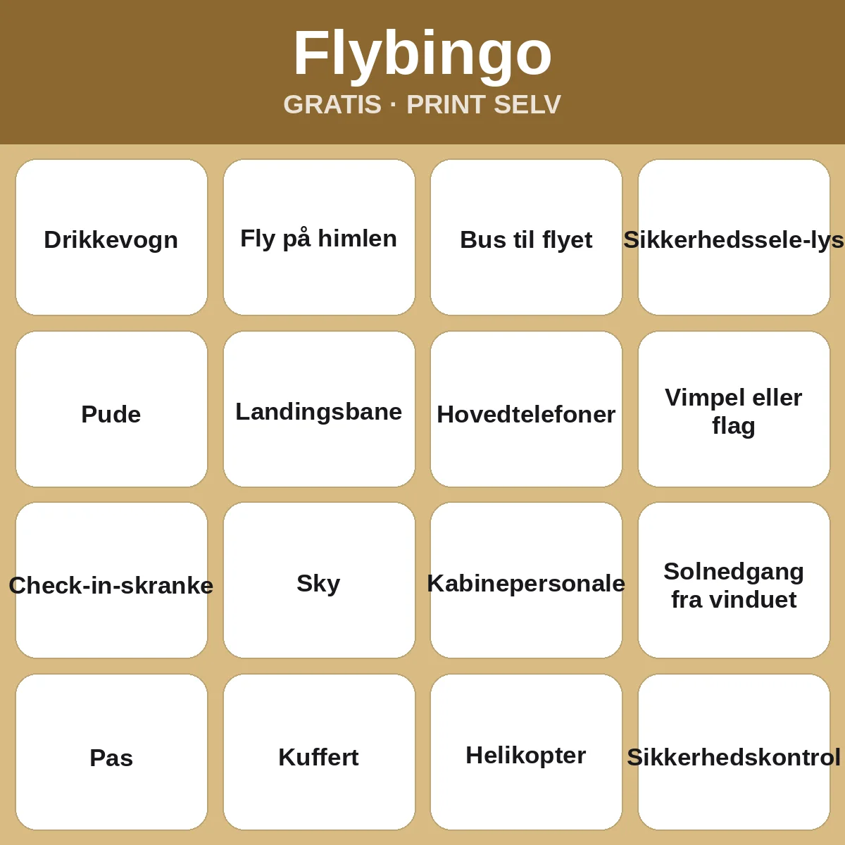 Flybingo – gratis bingo til print for børn