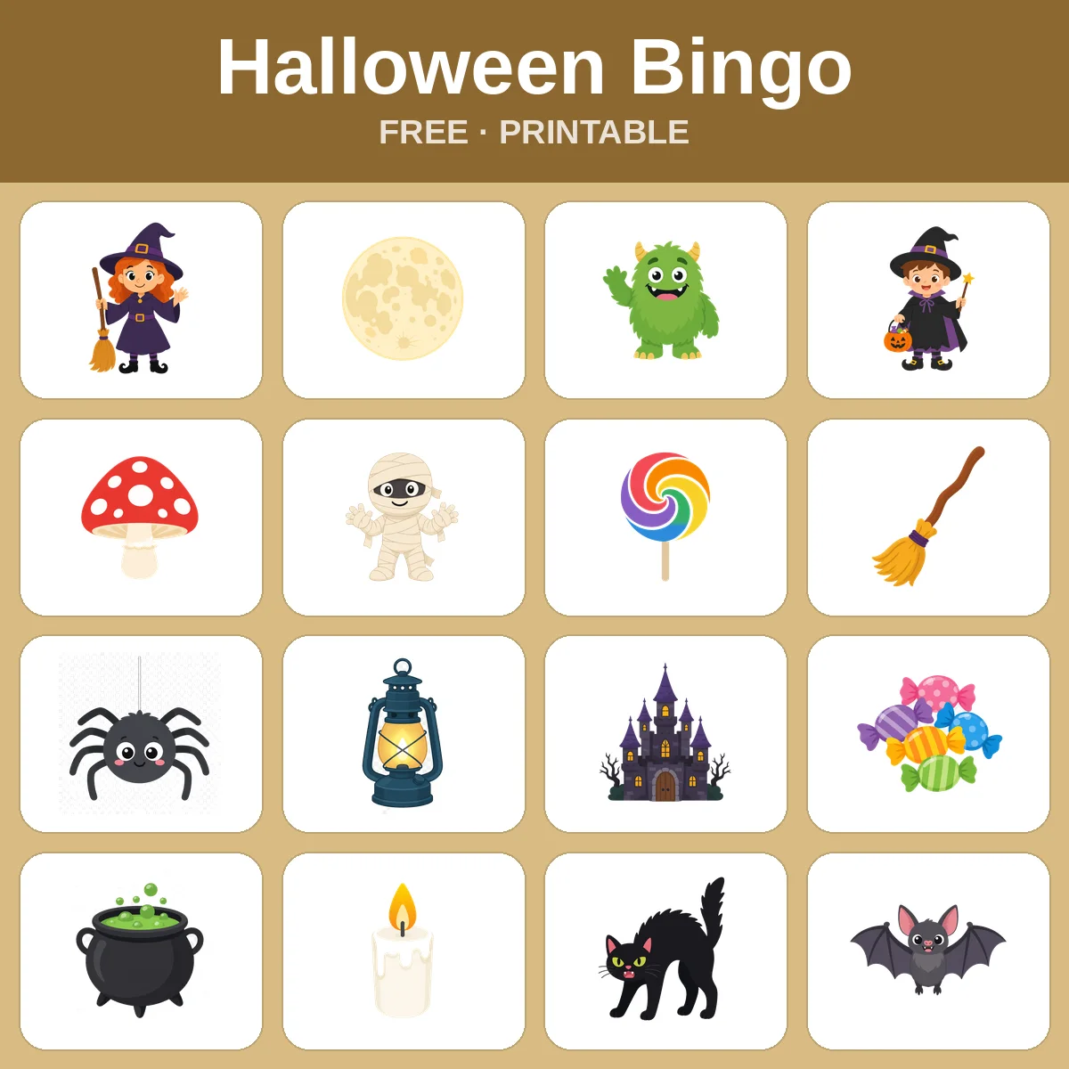 Halloween Bingo – free printable bingo for kids