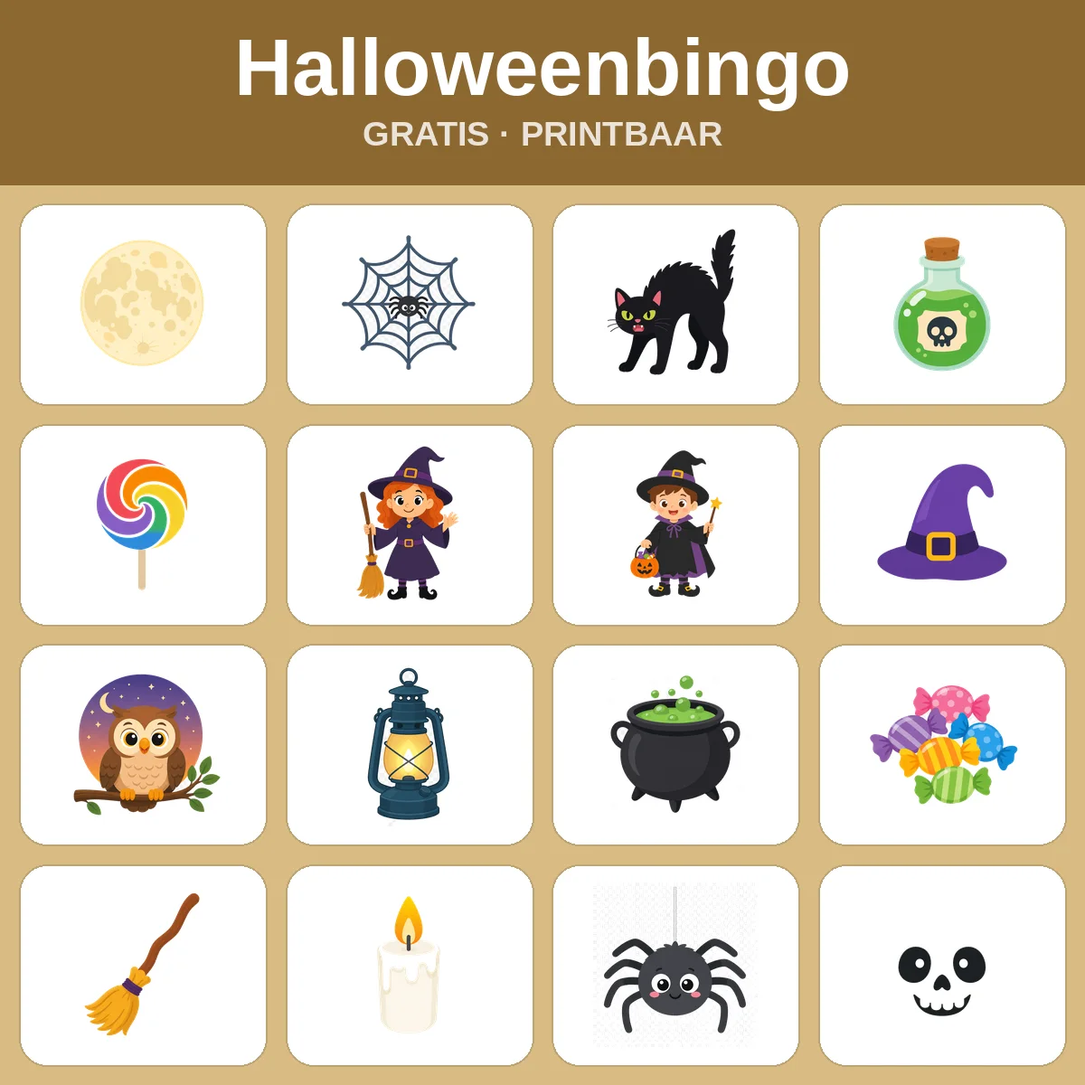 Halloweenbingo – gratis bingo om te printen voor kinderen