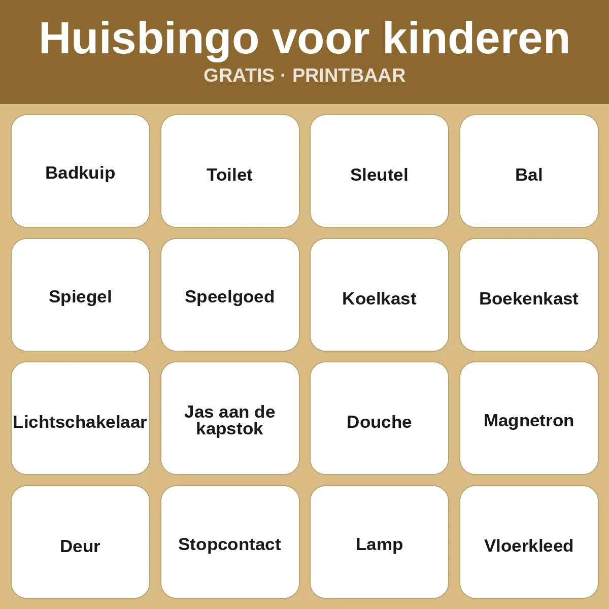 Huisbingo voor kinderen – gratis bingo om te printen voor kinderen