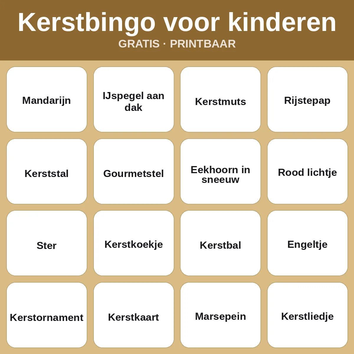 Kerstbingo voor kinderen – gratis bingo om te printen voor kinderen