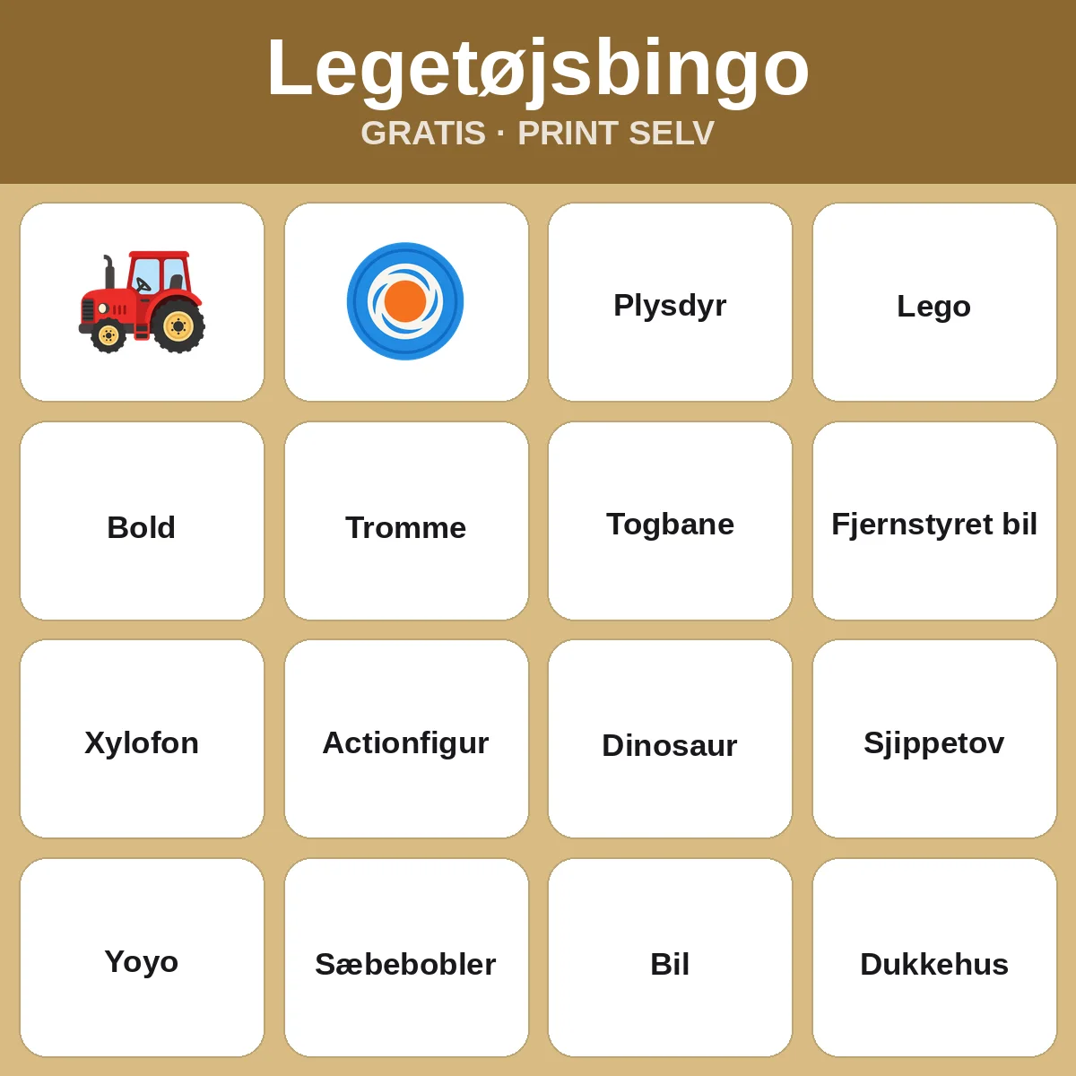 Legetøjsbingo – gratis bingo til print for børn