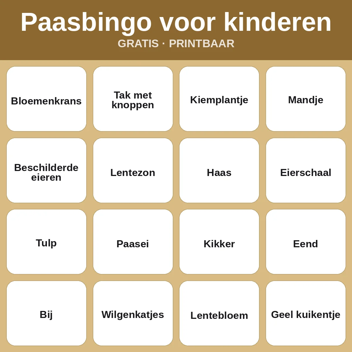Paasbingo voor kinderen – gratis bingo om te printen voor kinderen