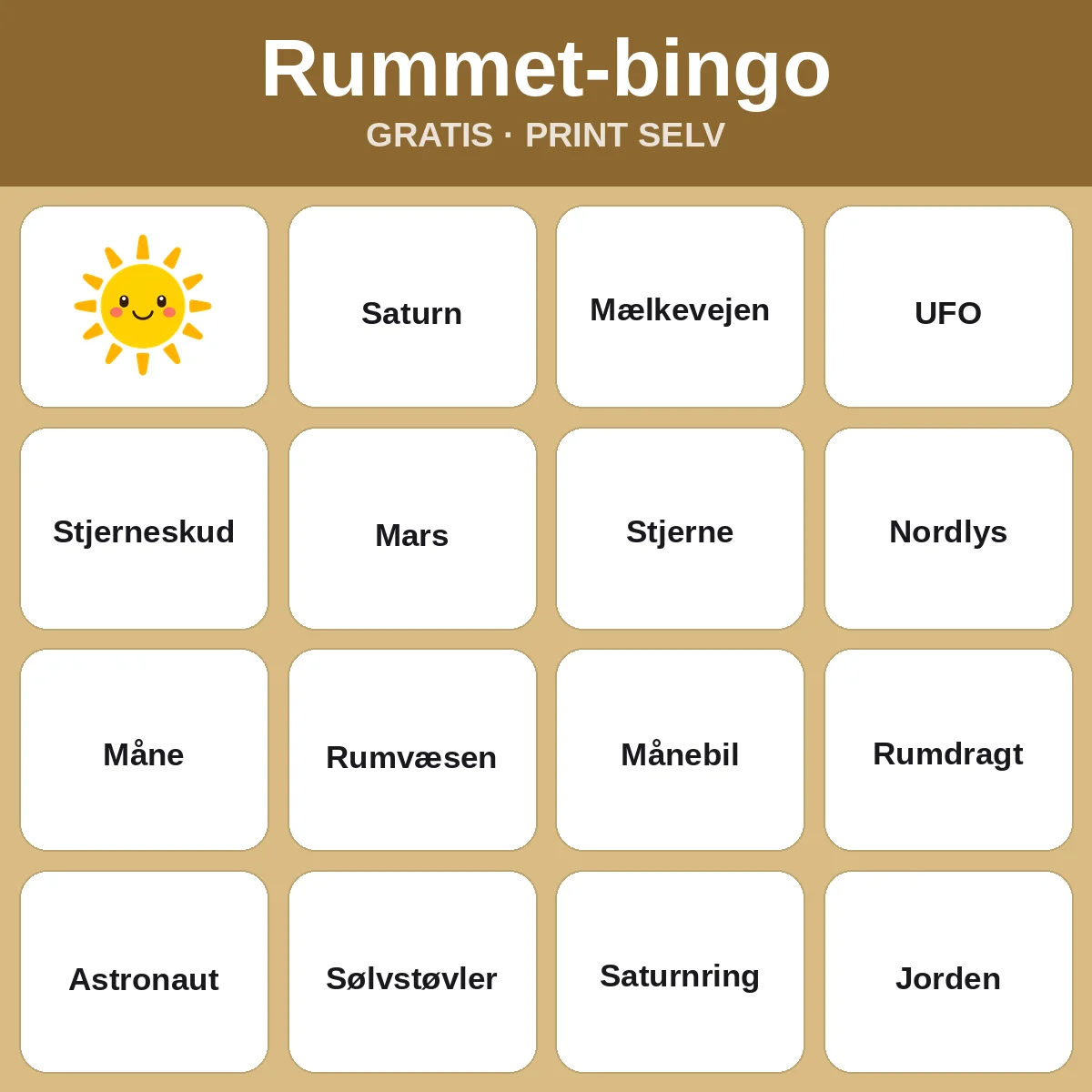 Rummet-bingo – gratis bingo til print for børn