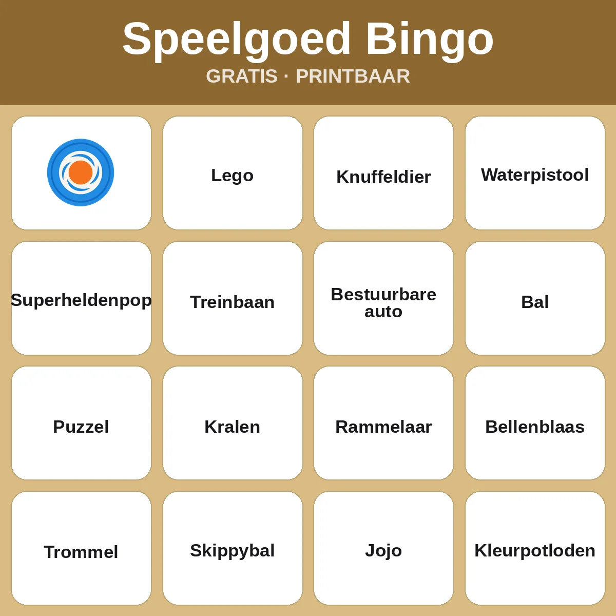 Speelgoed Bingo – gratis bingo om te printen voor kinderen