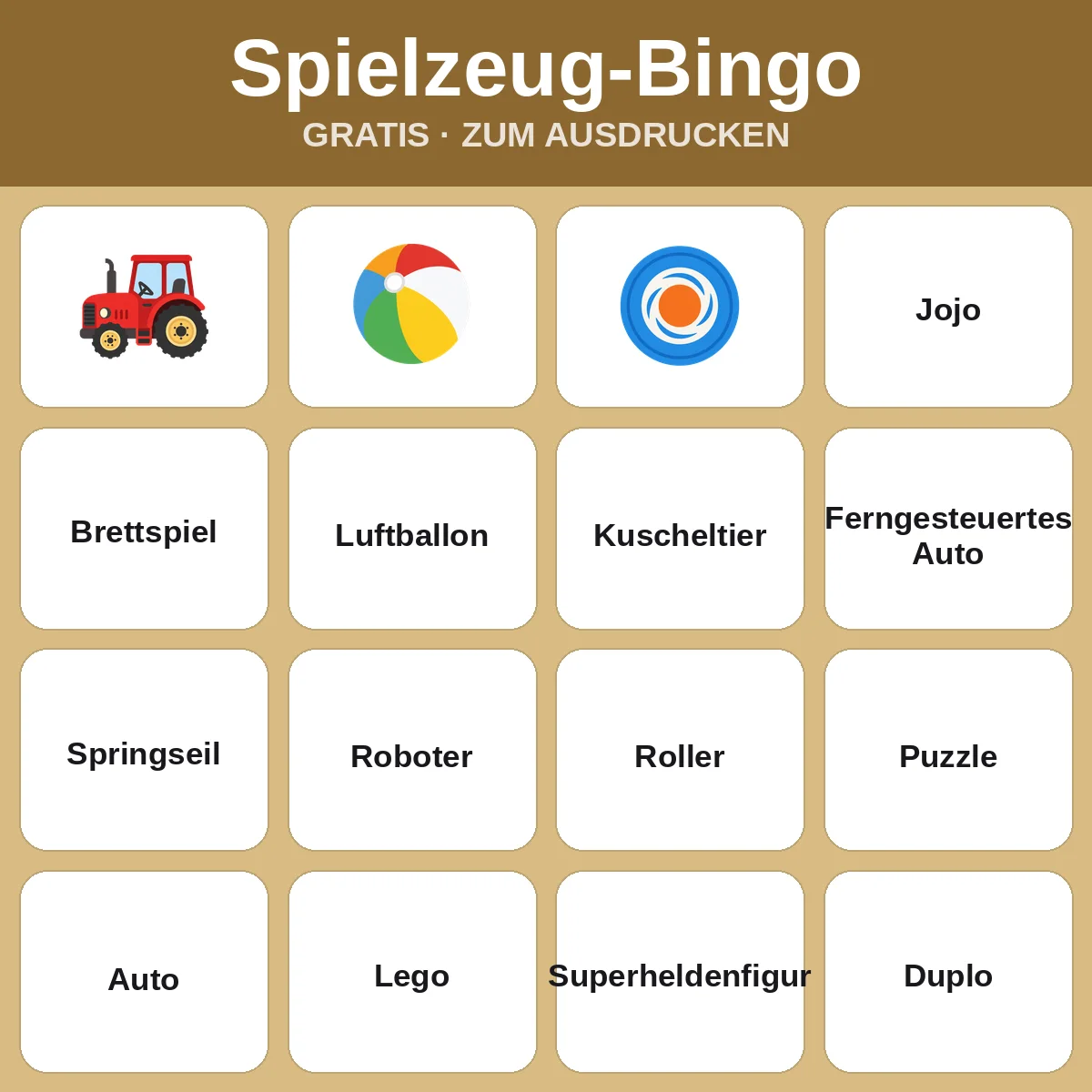 Spielzeug-Bingo – kostenloses Bingo zum Ausdrucken für Kinder