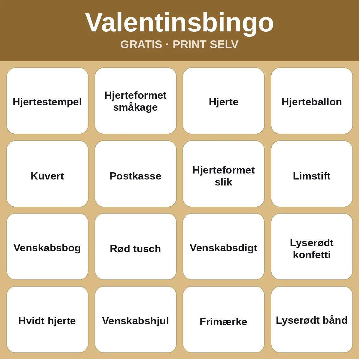 Valentinsbingo – gratis bingo til print for børn