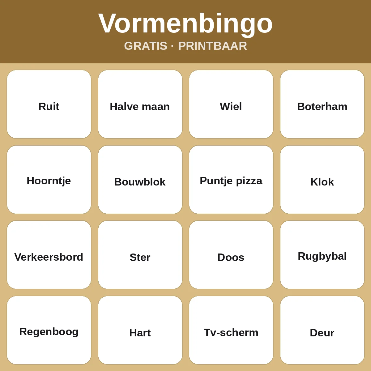 Vormenbingo – gratis bingo om te printen voor kinderen