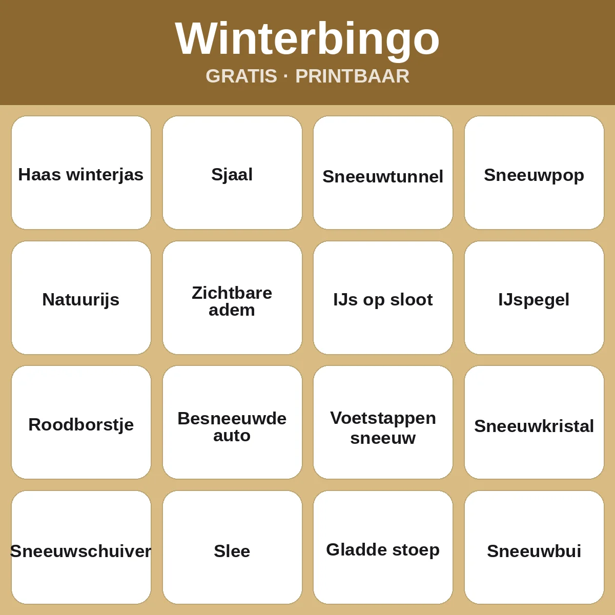 Winterbingo – gratis bingo om te printen voor kinderen