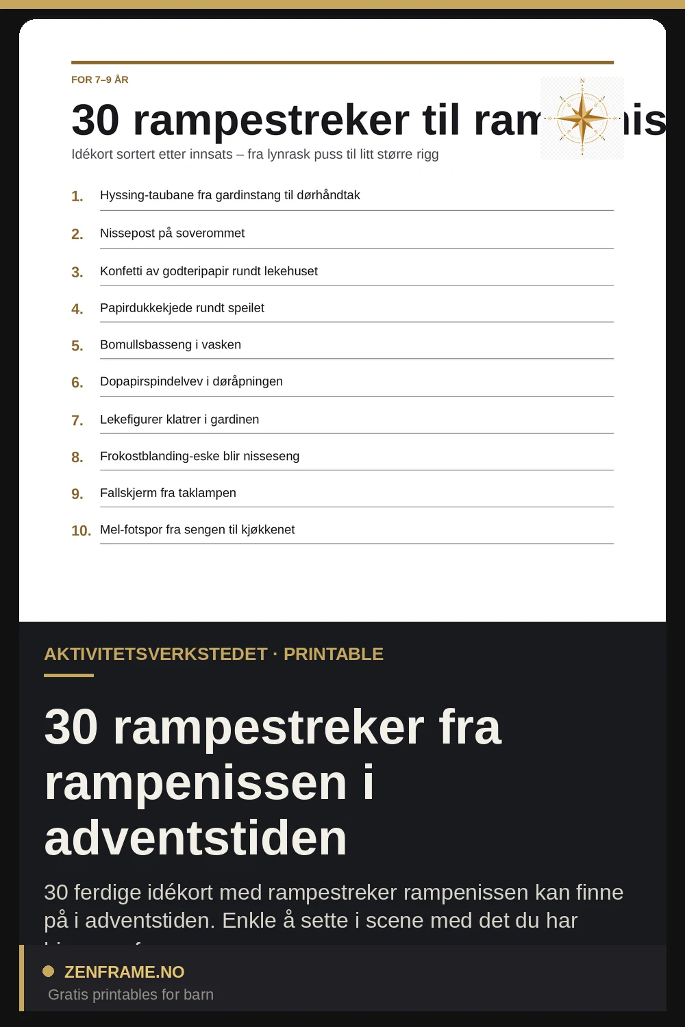 30 drillestreger fra drillenissen i julemåneden — Zenframe