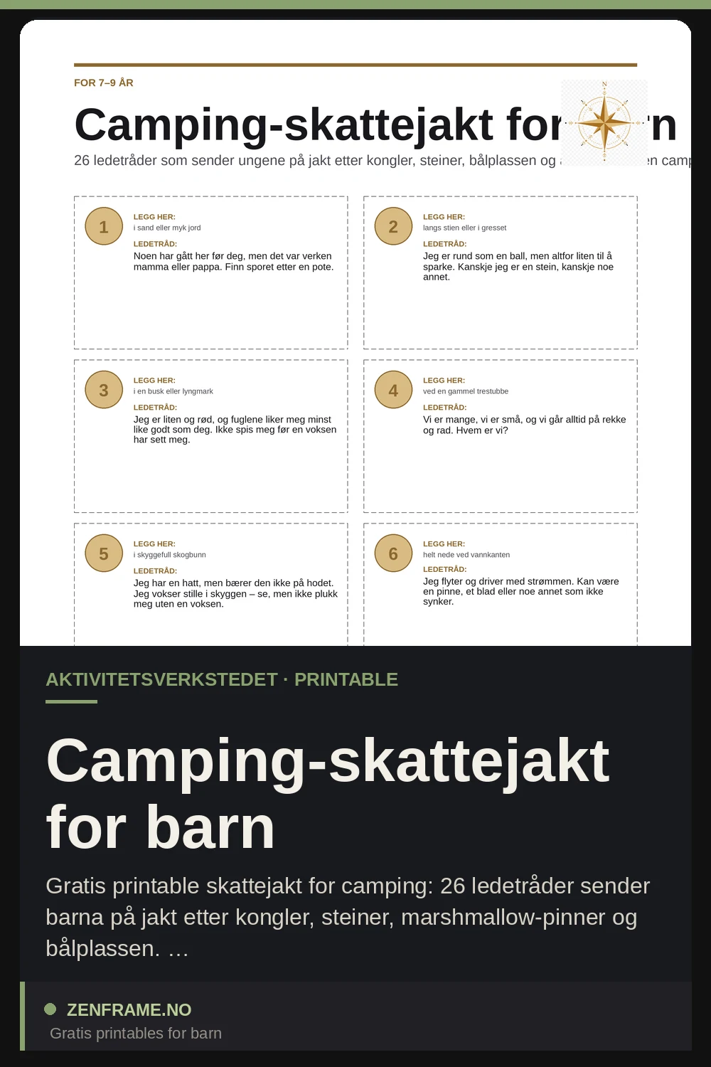 Camping-skattejagt for børn — Zenframe