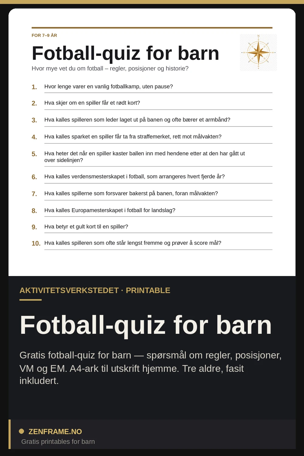 Fodbold-quiz for børn — Zenframe