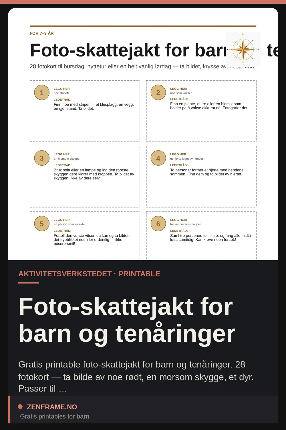 Foto-skattjakt för barn och tonåringar — Zenframe