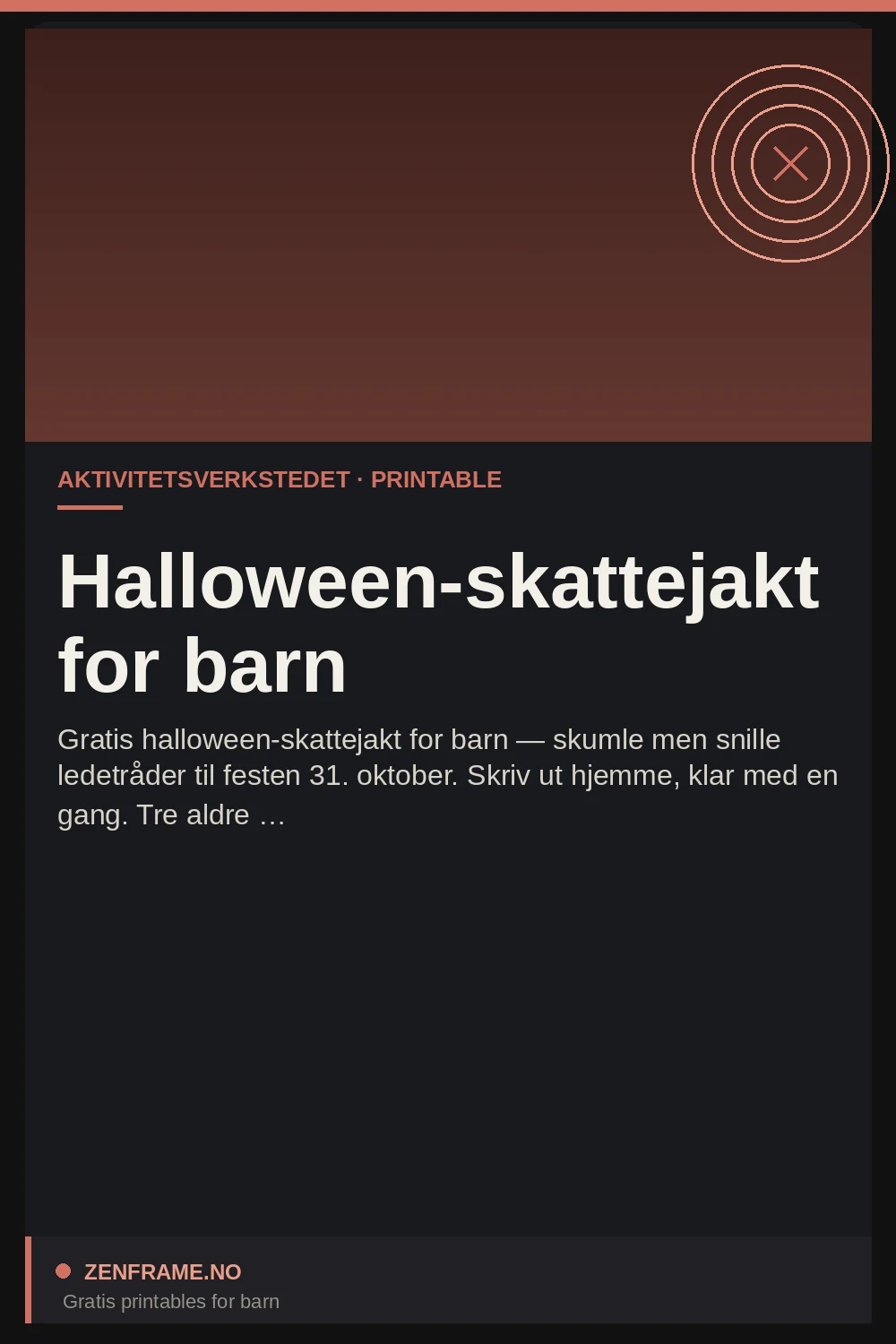 Halloween-skattjakt för barn — gratis utskrift från Zenframe