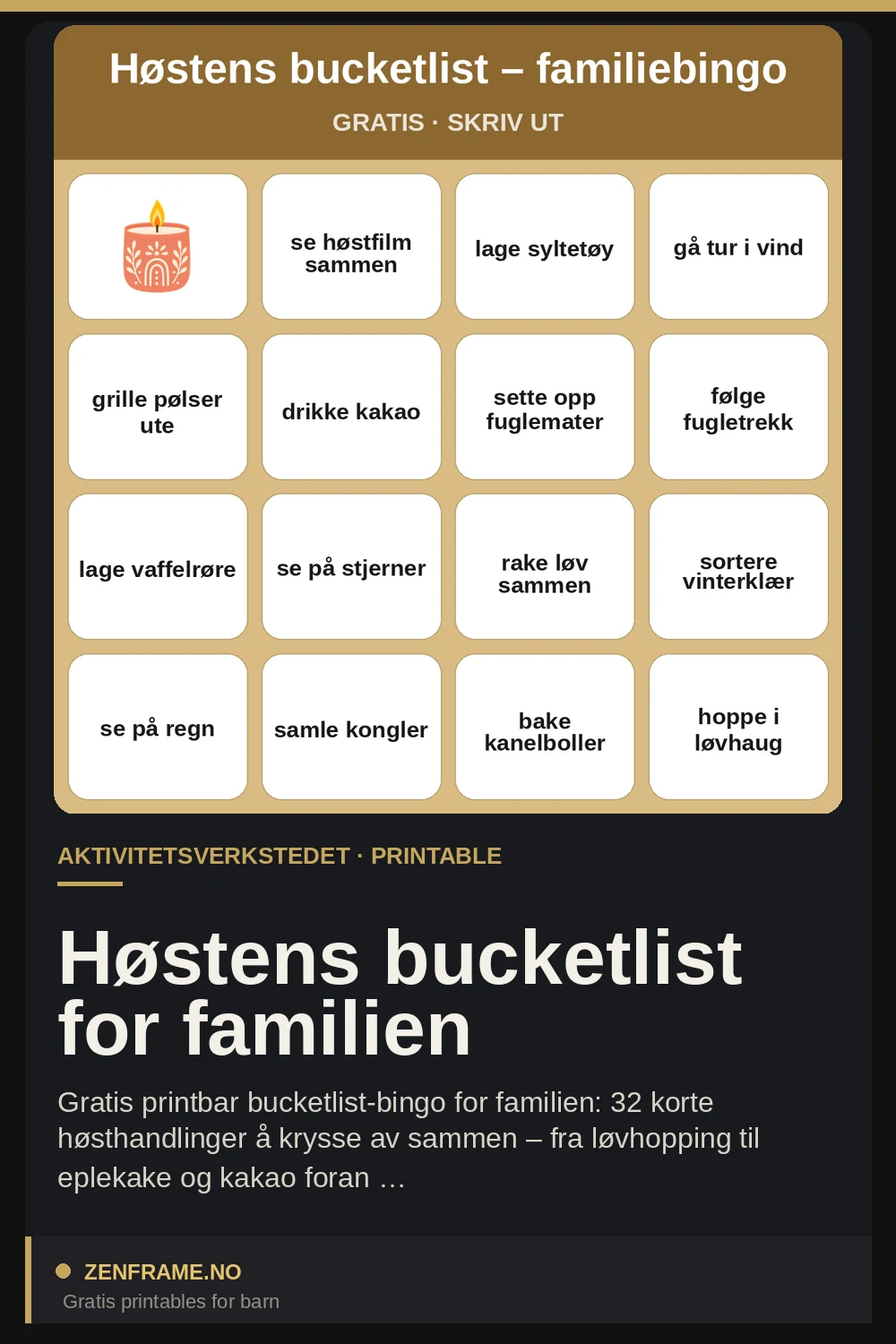 Efterårets bucketliste for familien — Zenframe