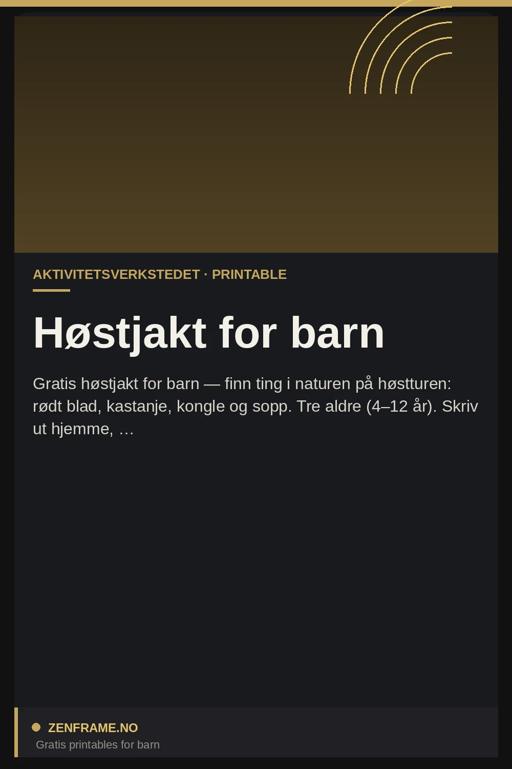 Høstjakt for barn — gratis printable fra Zenframe