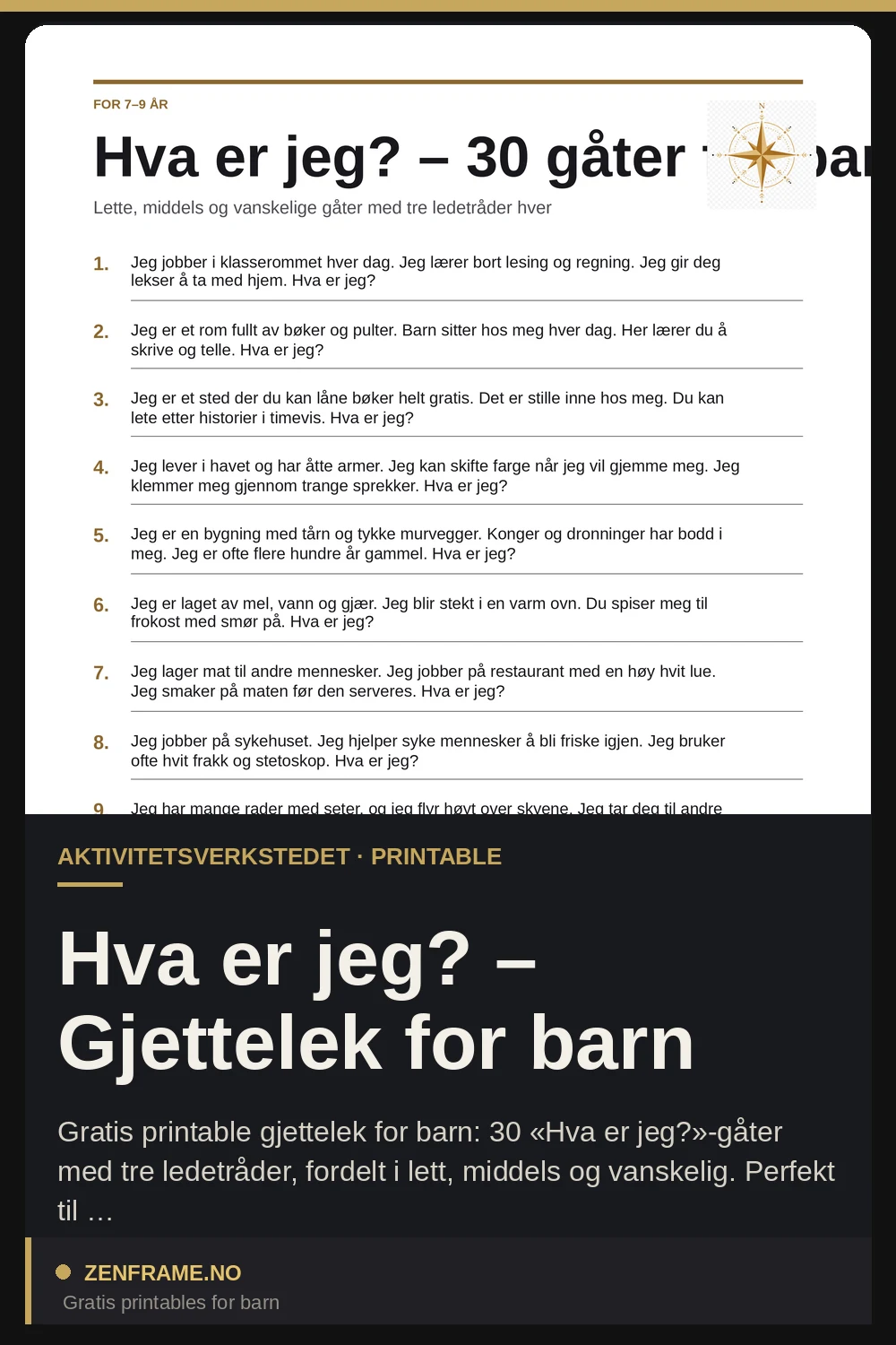 Hva er jeg? – Gjettelek for barn — Zenframe