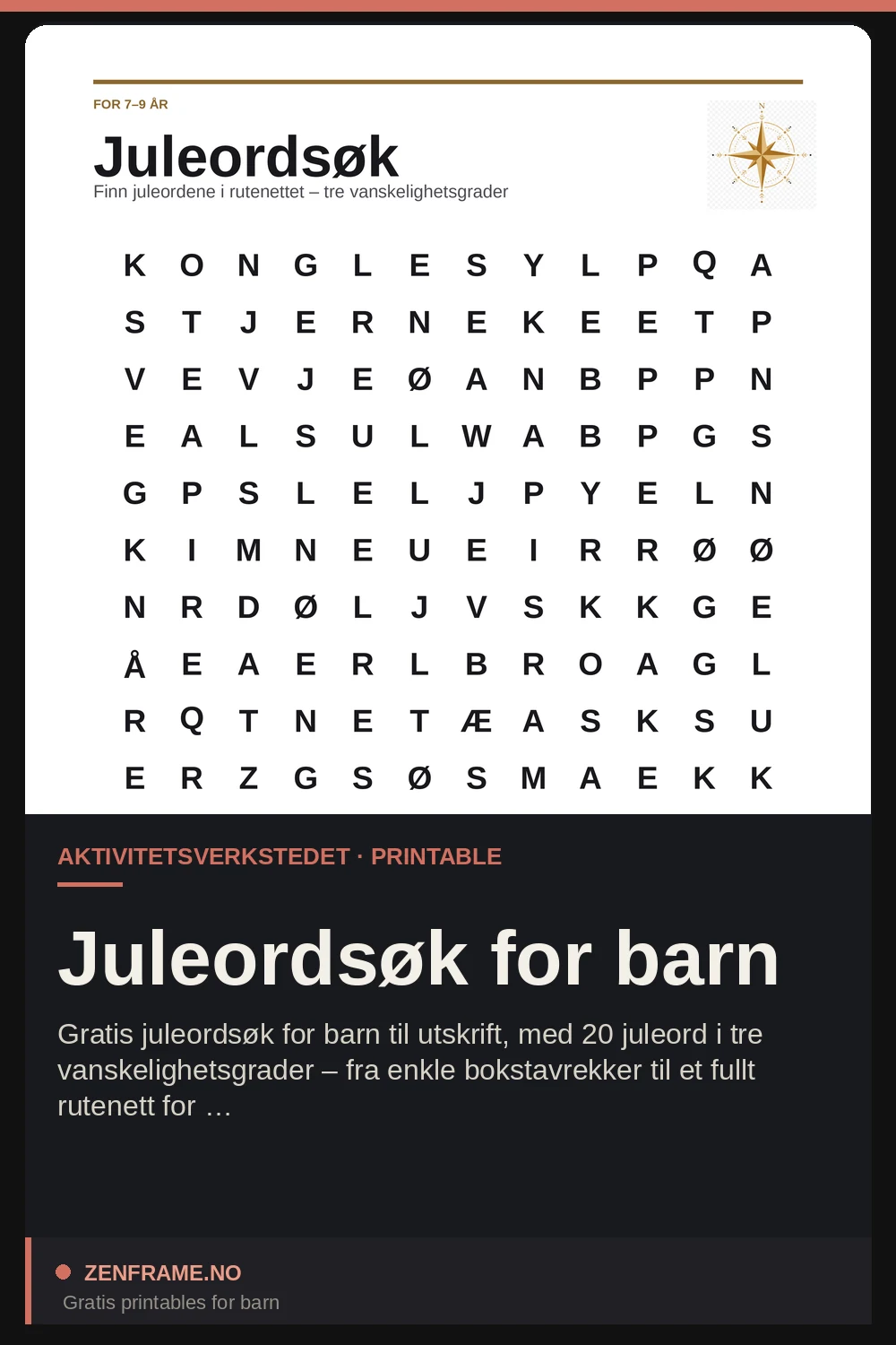 Juleordsøk for barn — Zenframe