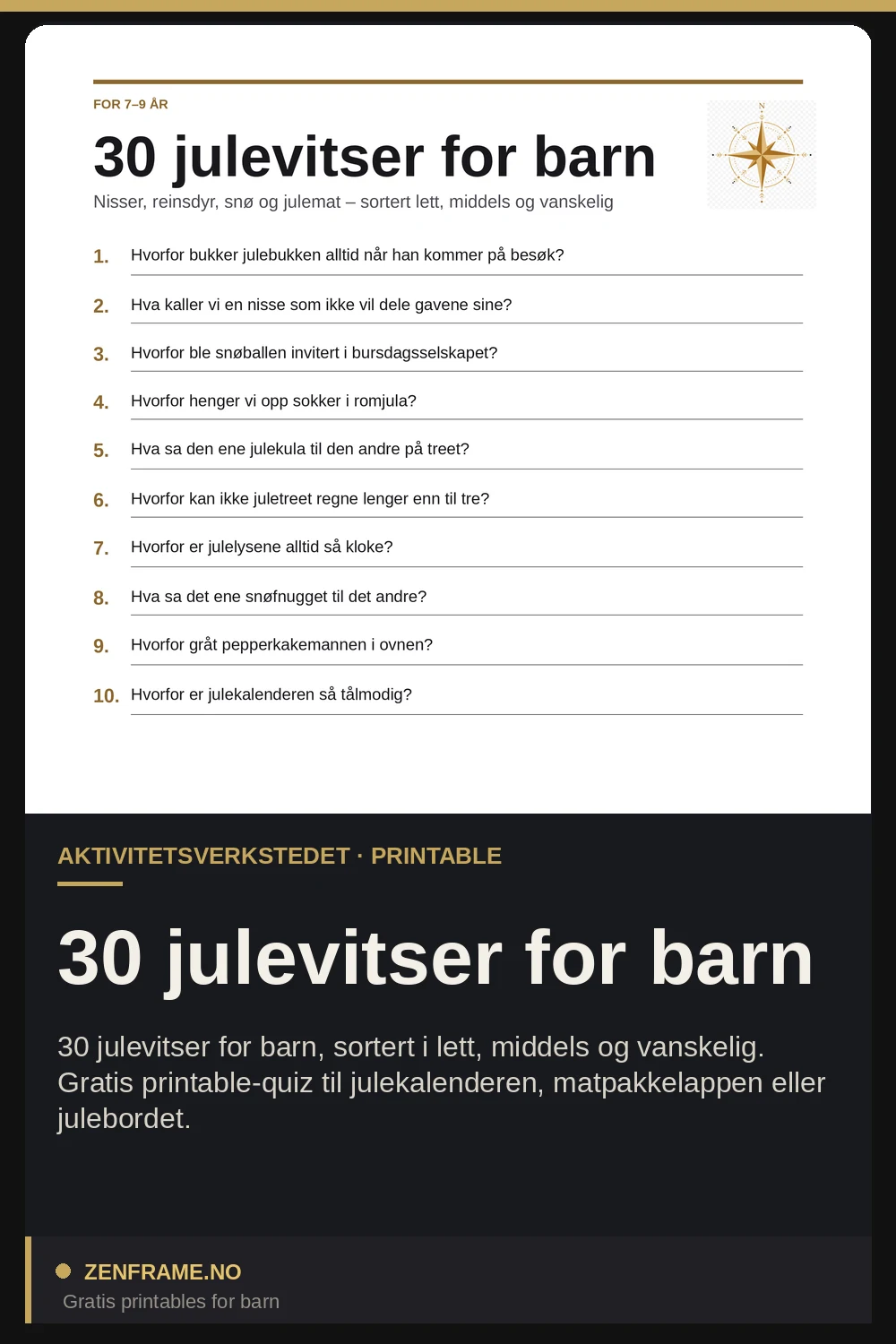 30 julevitser for barn — Zenframe