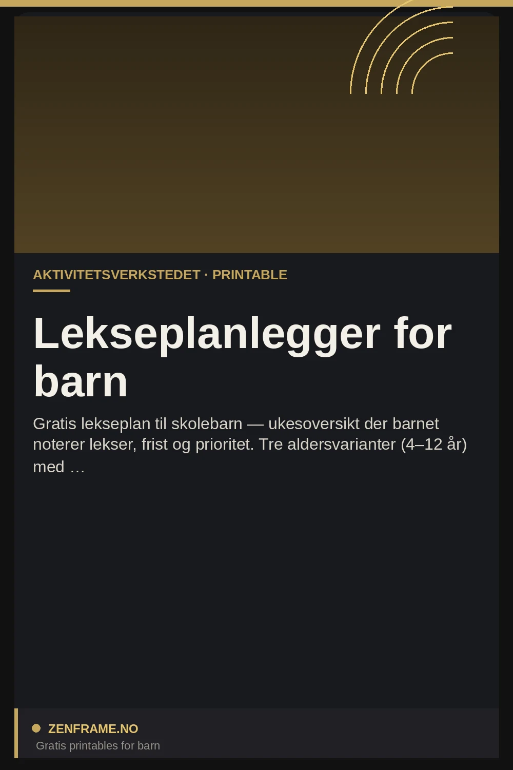 Läxschema för barn — gratis utskrift från Zenframe
