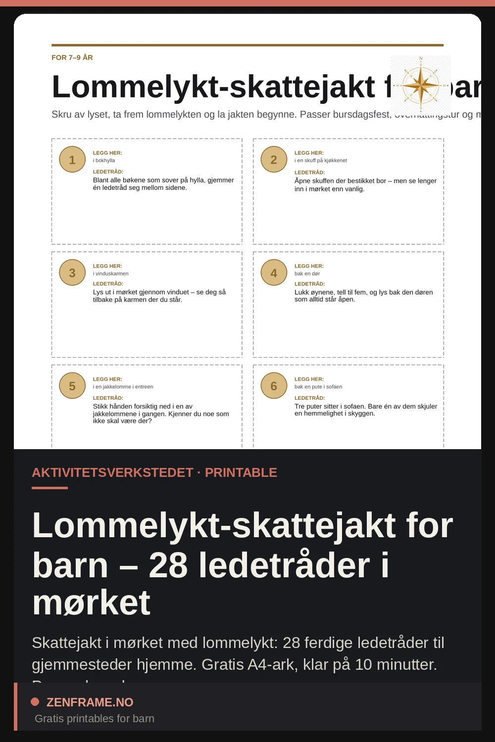 Ficklampsskattjakt för barn – 28 ledtrådar i mörkret — Zenframe