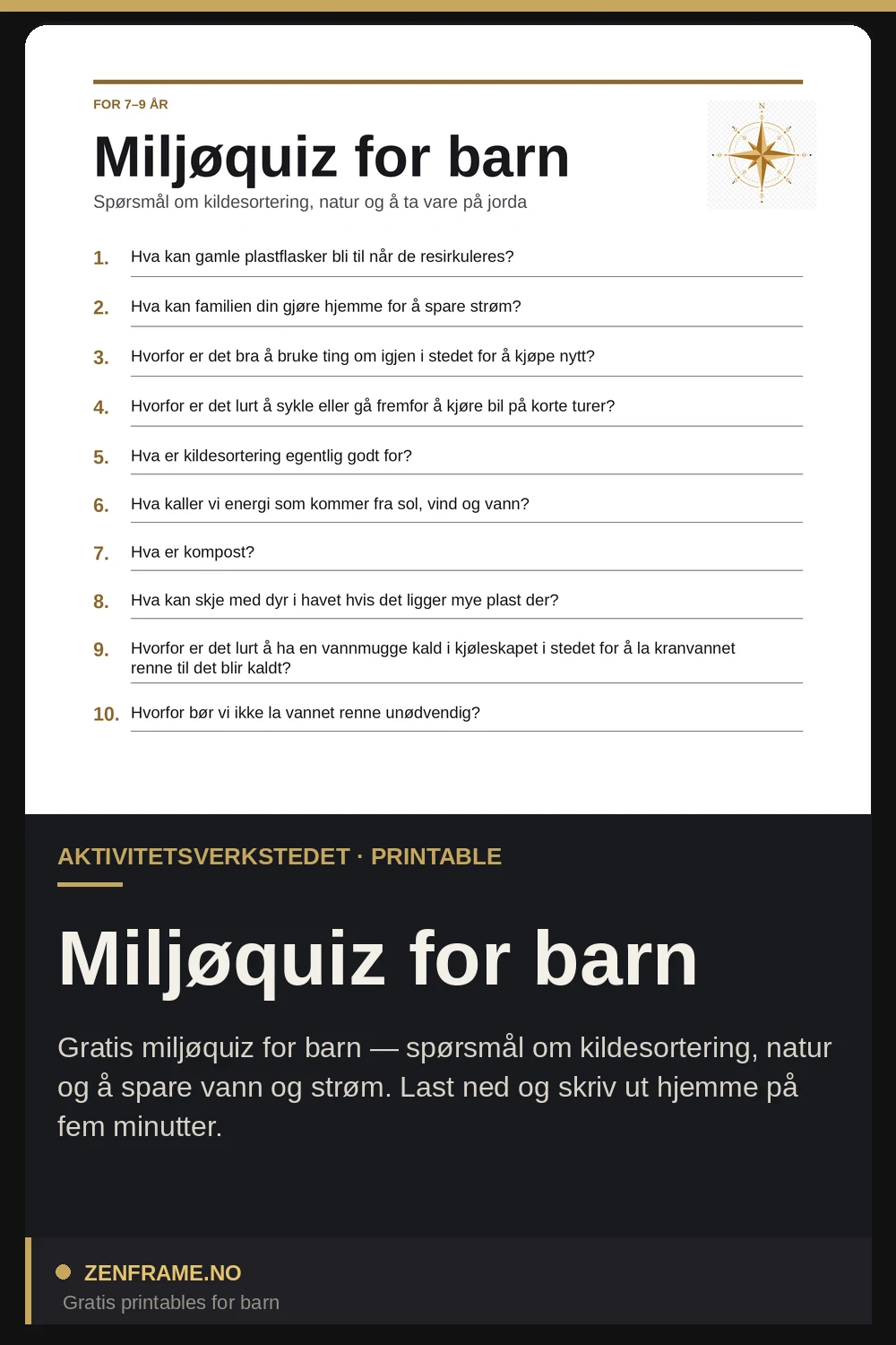 Miljøquiz for barn — Zenframe