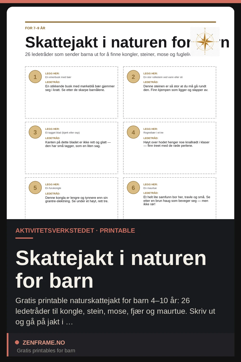 Skattjakt i naturen för barn — Zenframe