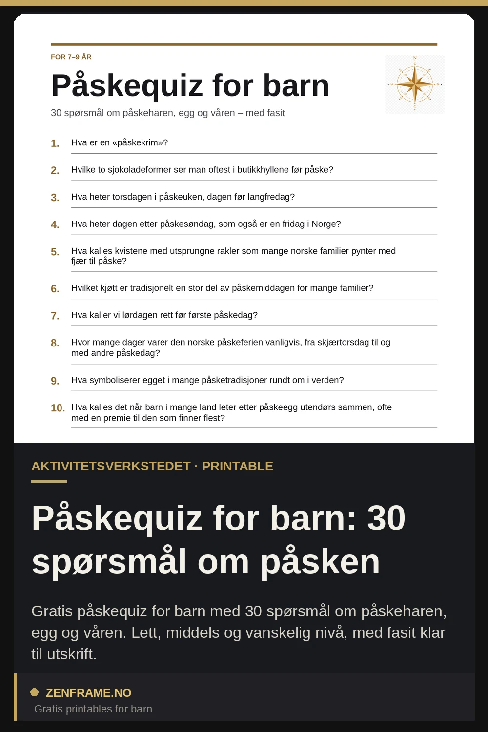 Påskequiz for barn: 30 spørsmål om påsken — Zenframe