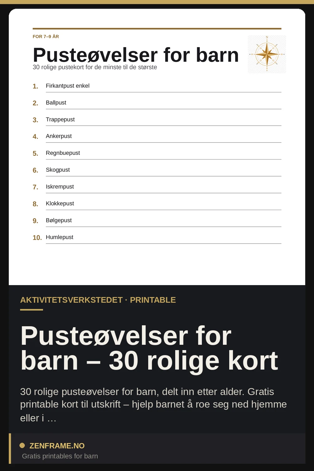 Andningsövningar för barn – 30 lugna kort — Zenframe