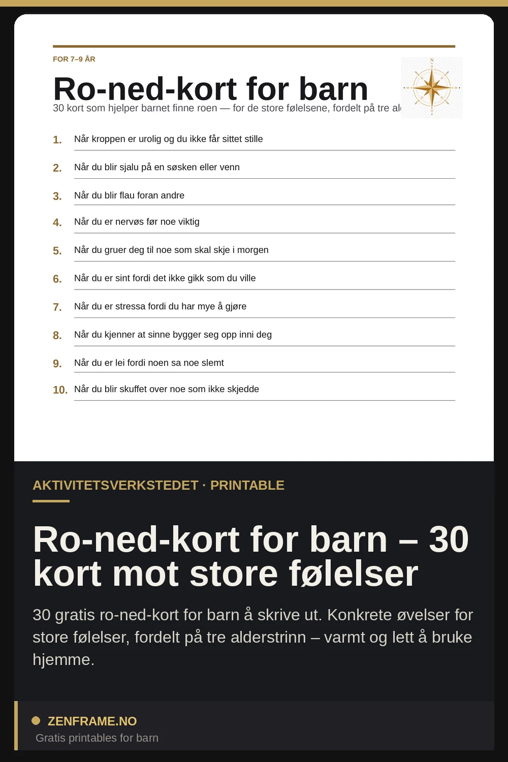 Ro-kort til børn – 30 kort mod store følelser — Zenframe