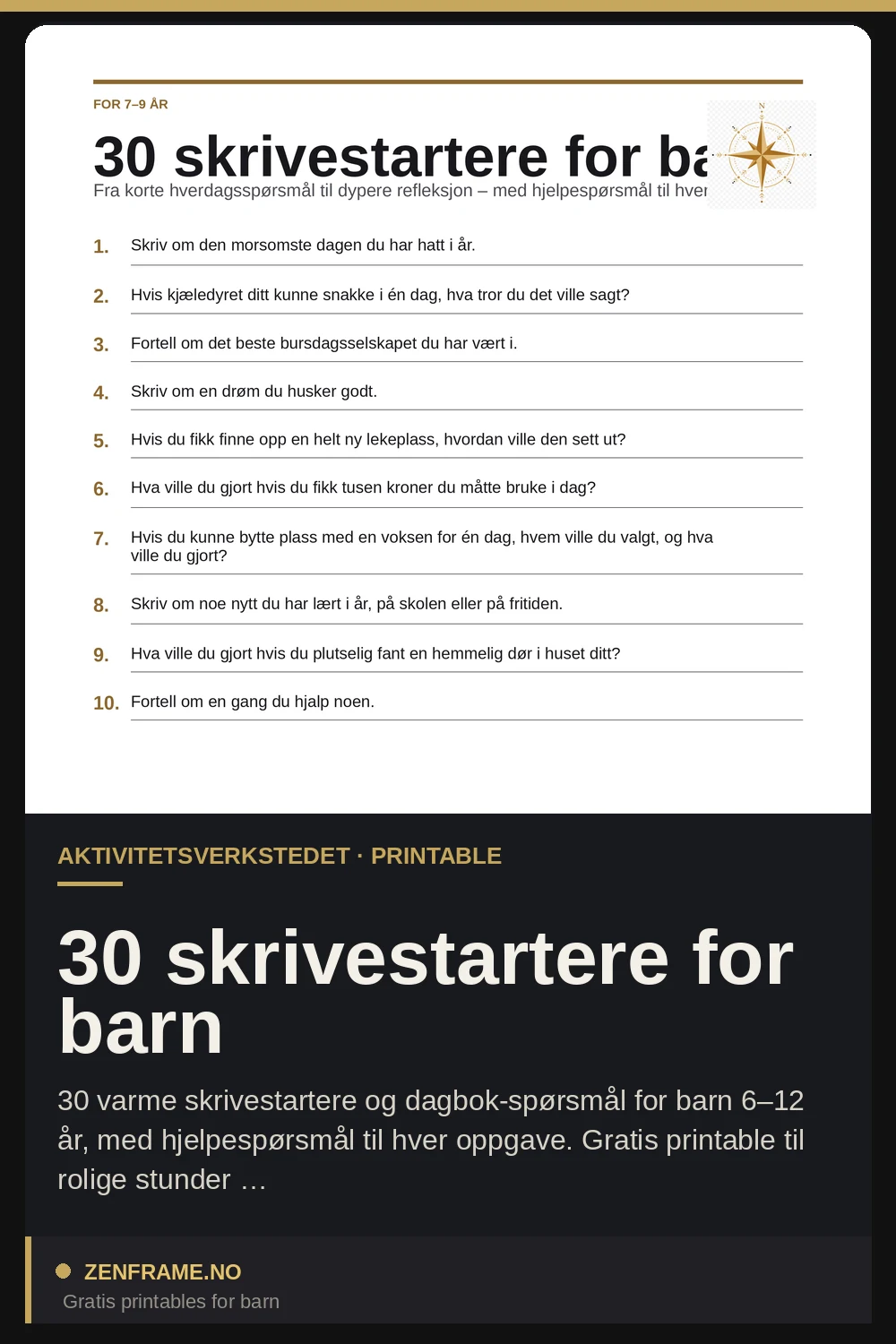 30 skrivimpulser för barn — Zenframe