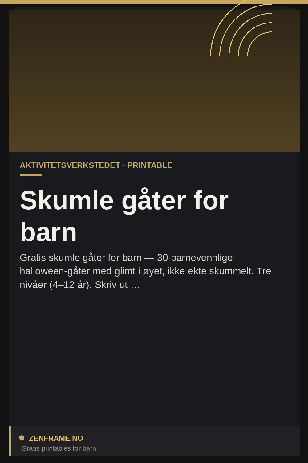 Halloween-gåder til børn — gratis print fra Zenframe