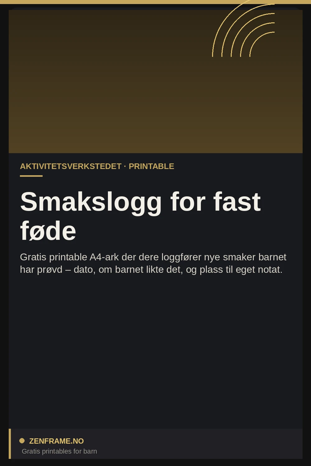 Smakslogg for fast føde – gratis printable — Zenframe