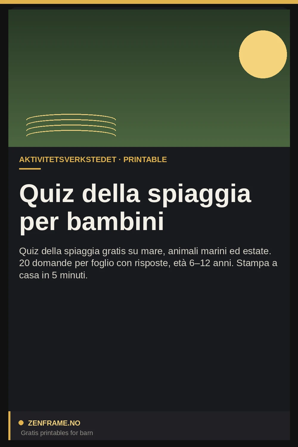 Strandquiz til børn