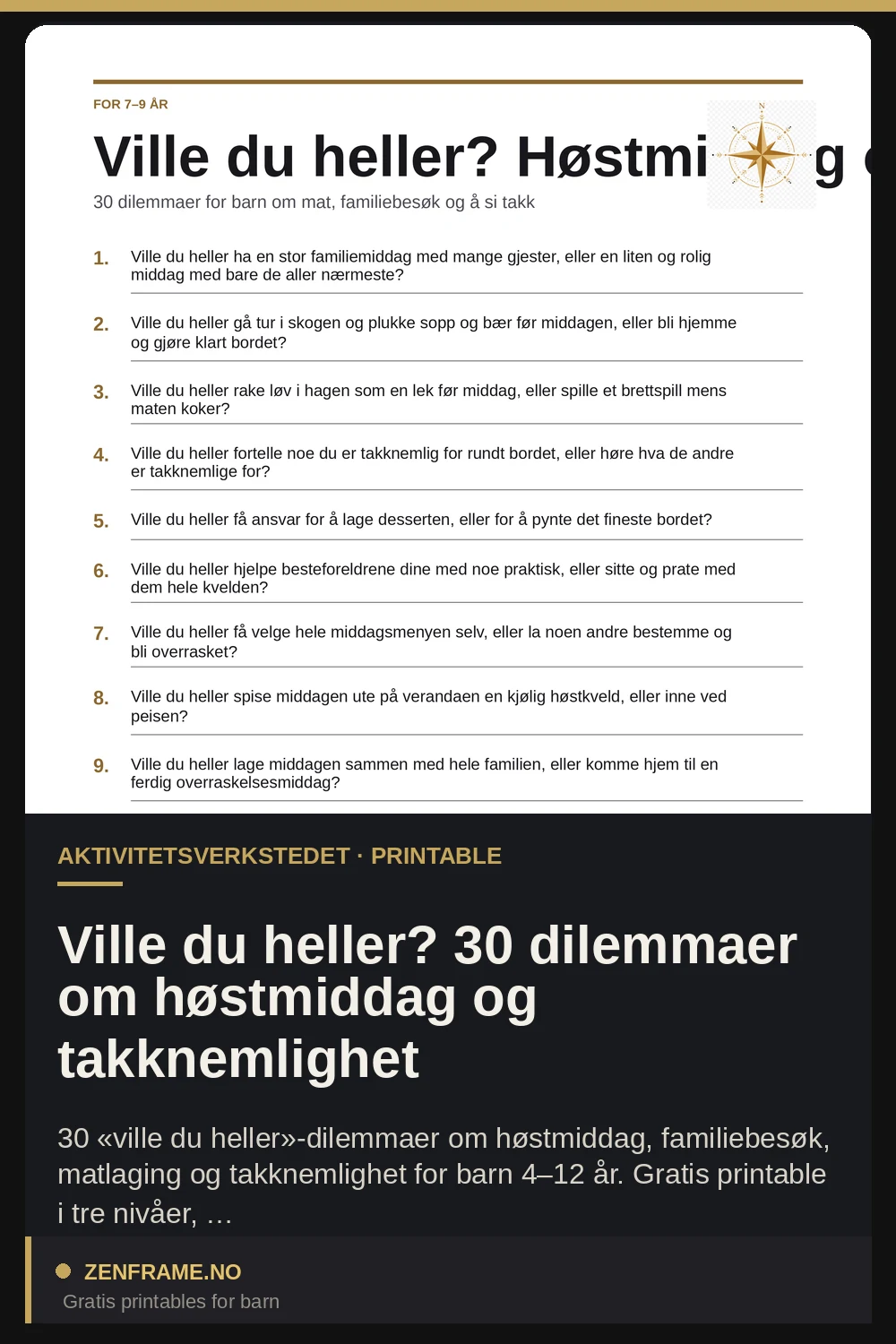 Würdest du eher? 30 Dilemmas rund um Erntedank und Dankbarkeit — Zenframe