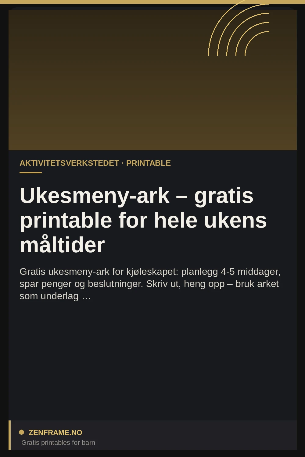 Madplan til ugen – gratis printable til hele familiens måltider — Zenframe