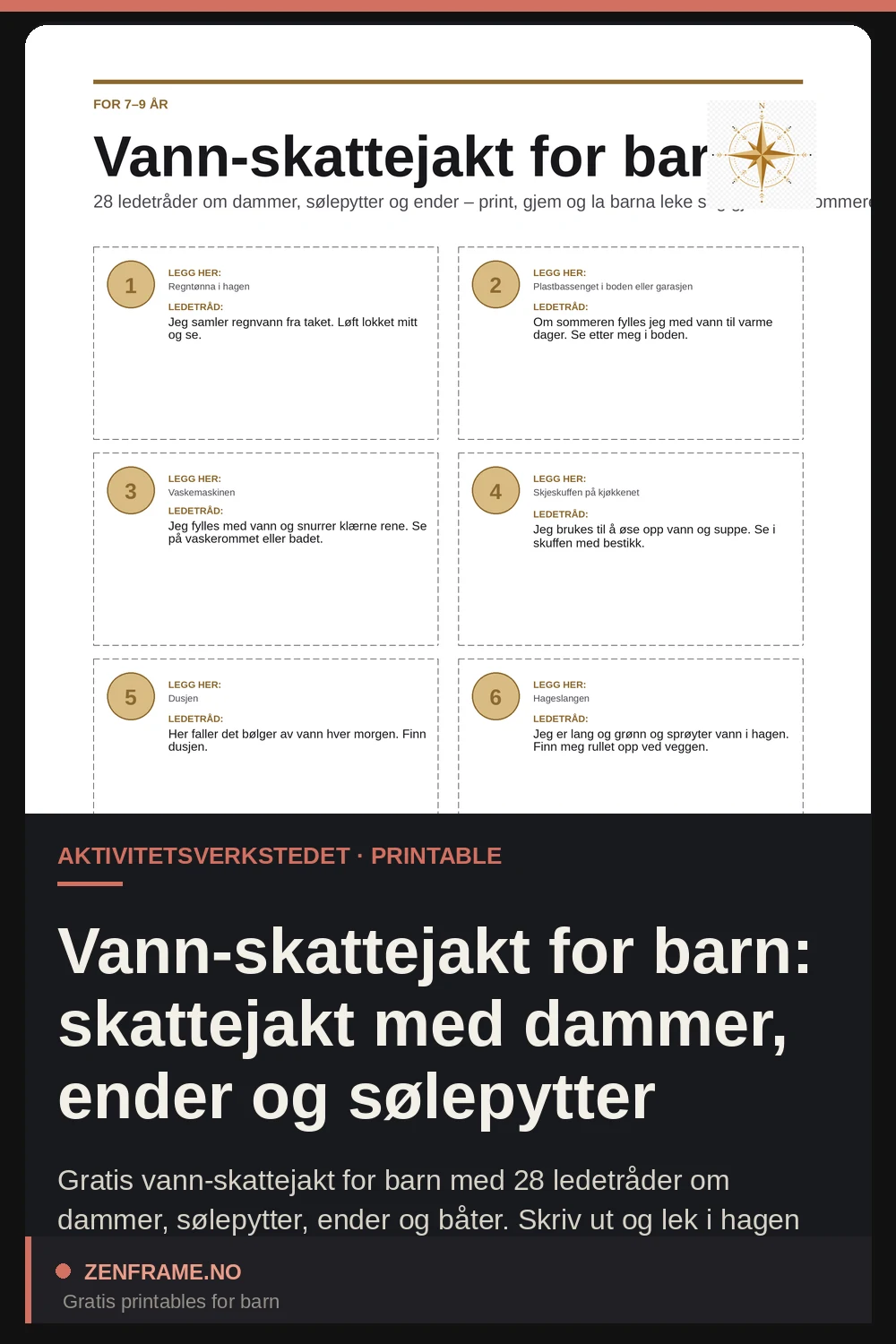 Vandskattejagt for børn: skattejagt med søer, ænder og vandpytter — Zenframe