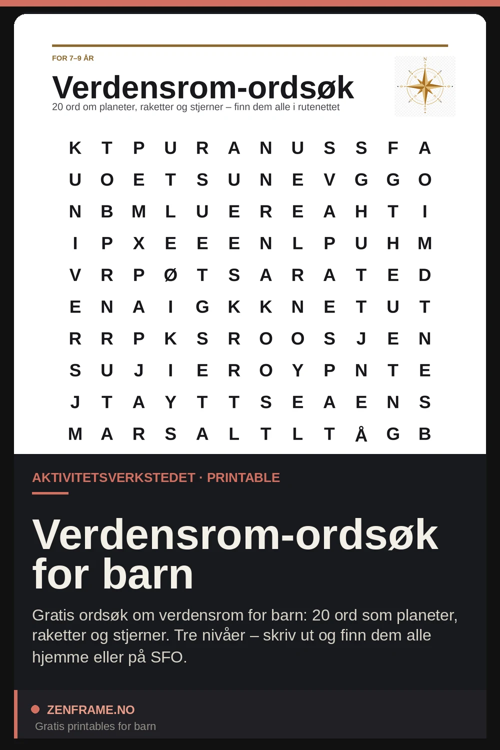 Rymdordsök för barn — Zenframe